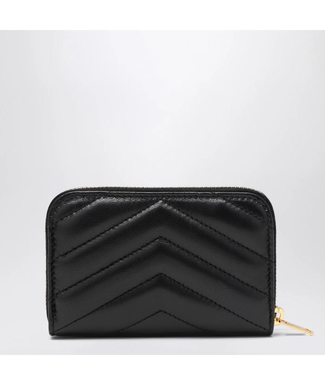 SAINT LAURENT Черный кожаный кошелек, фото 2