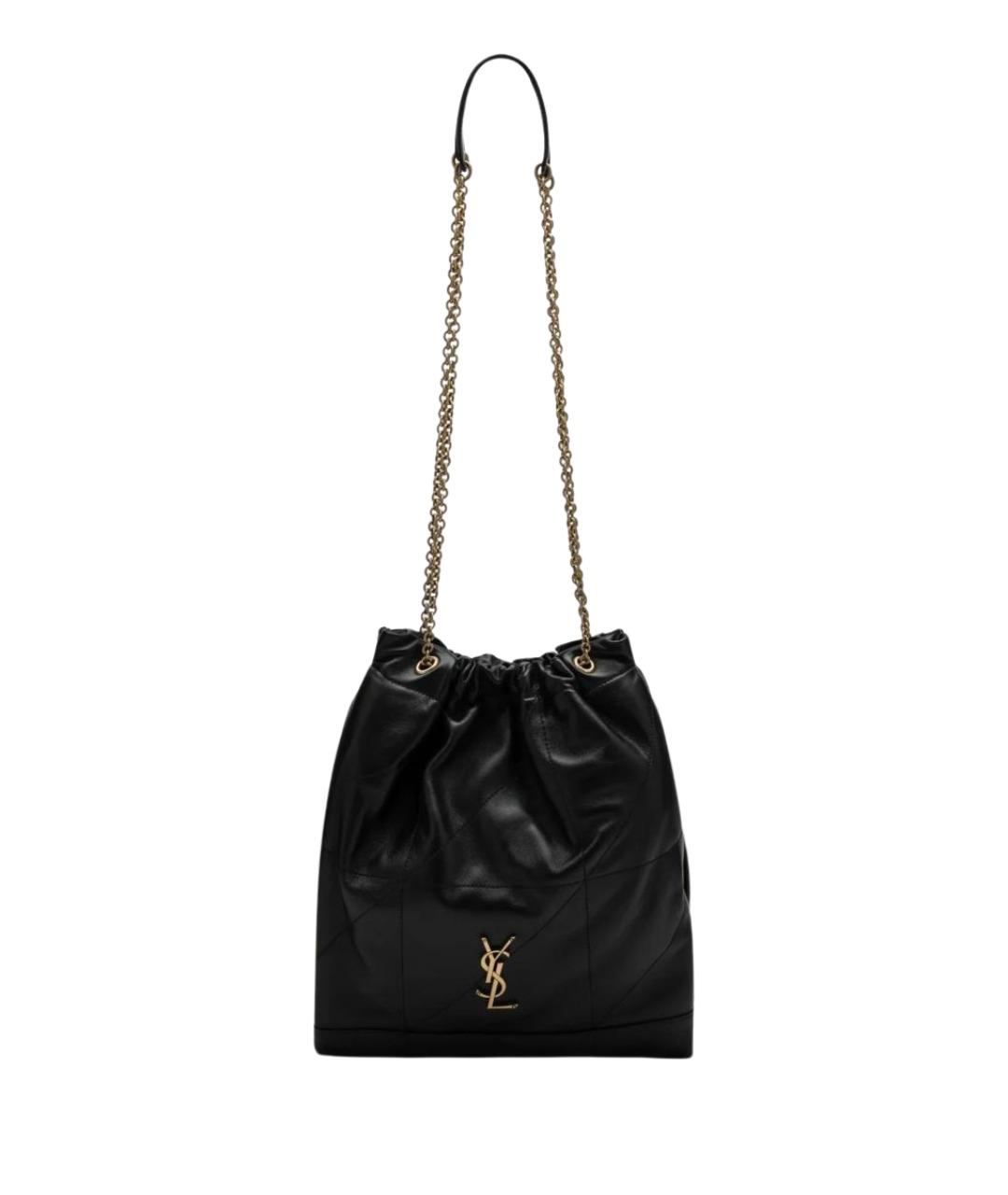 SAINT LAURENT Черная кожаная сумка через плечо, фото 1