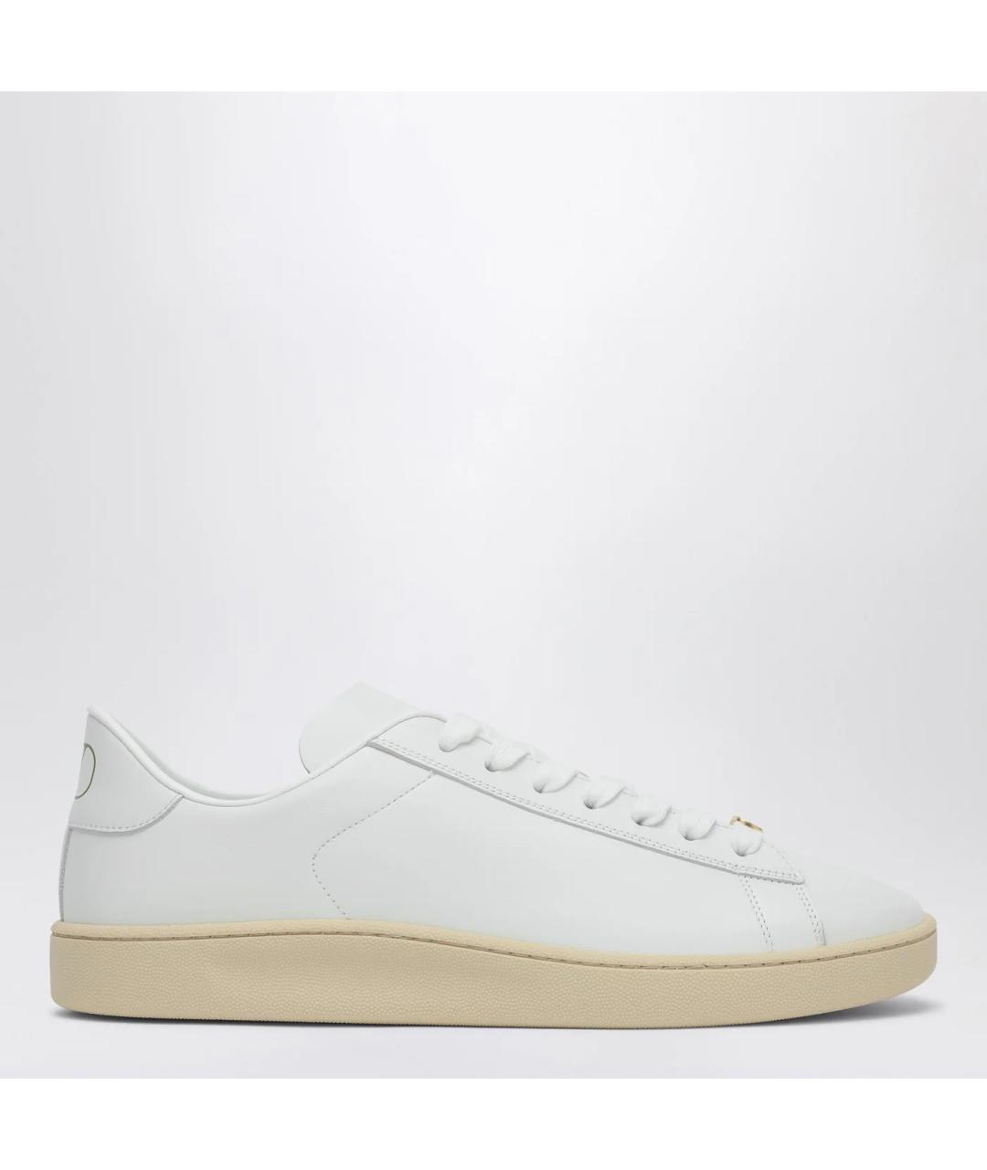 VALENTINO Белые кожаные низкие кроссовки / кеды, фото 3