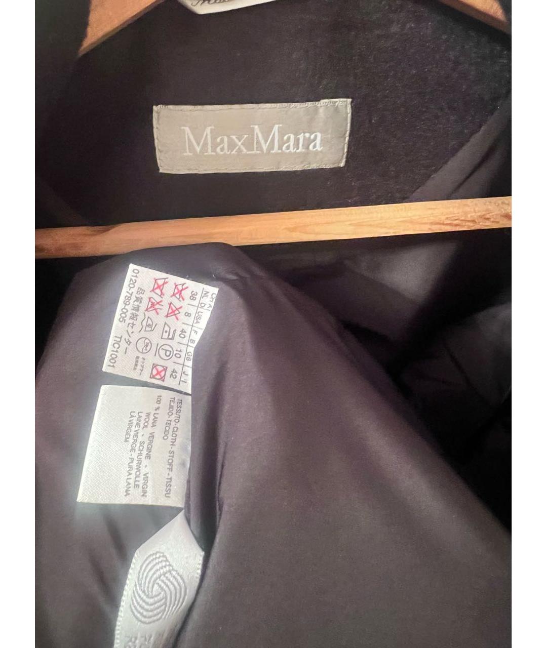 MAX MARA Черное шерстяное пальто, фото 3