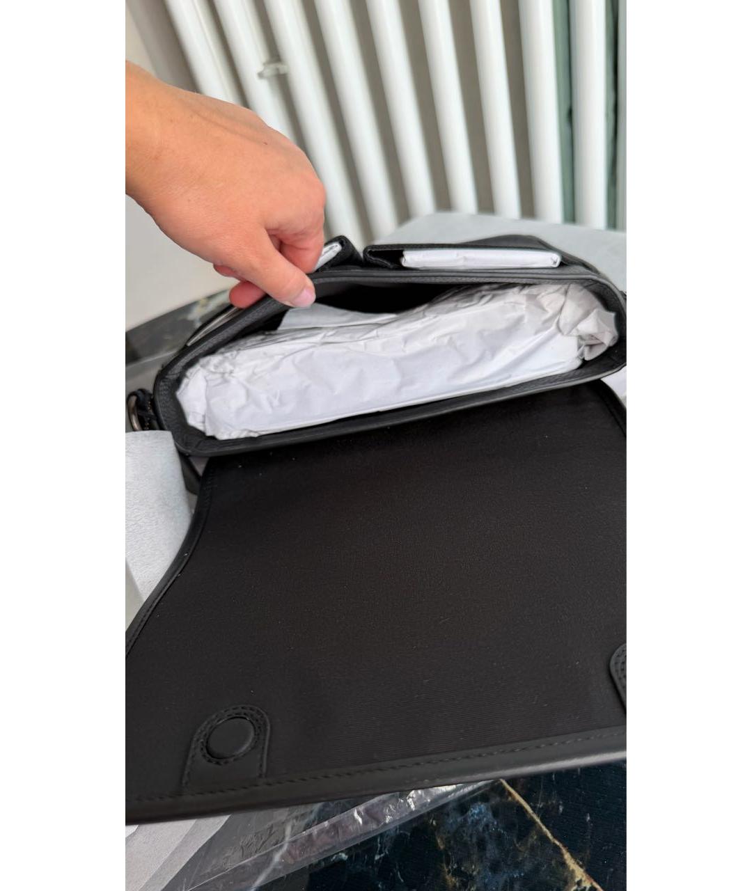 COACH Черная кожаная барсетка, фото 6