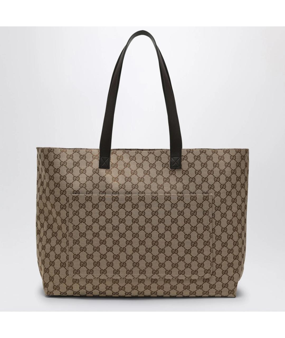 GUCCI Бежевая тканевая сумка тоут, фото 2