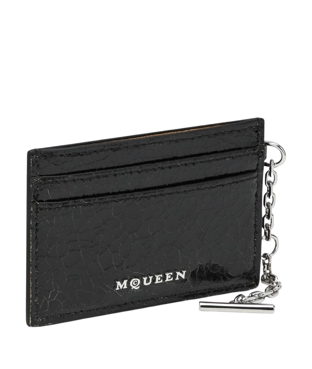 ALEXANDER MCQUEEN Черный кожаный кардхолдер, фото 1