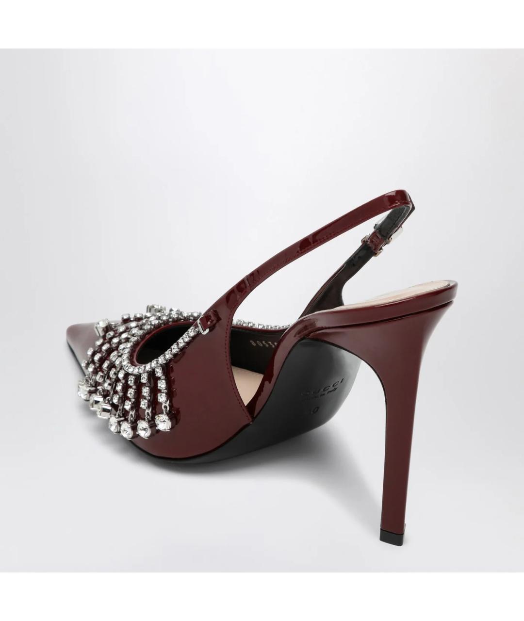 GUCCI Бордовые туфли из лакированной кожи, фото 2