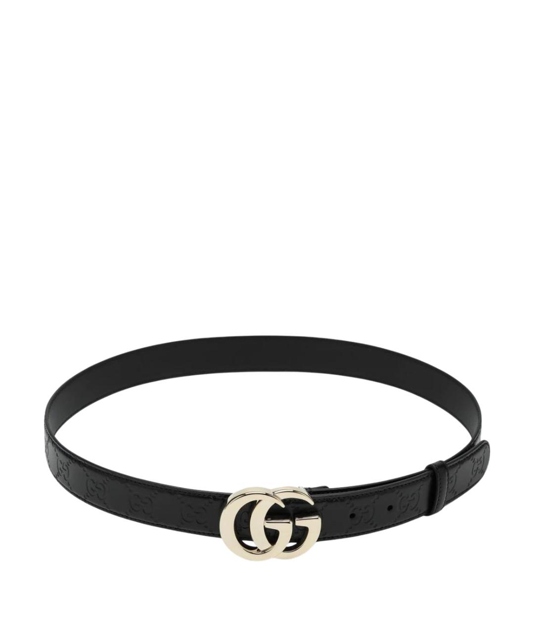 GUCCI Черный кожаный ремень, фото 1