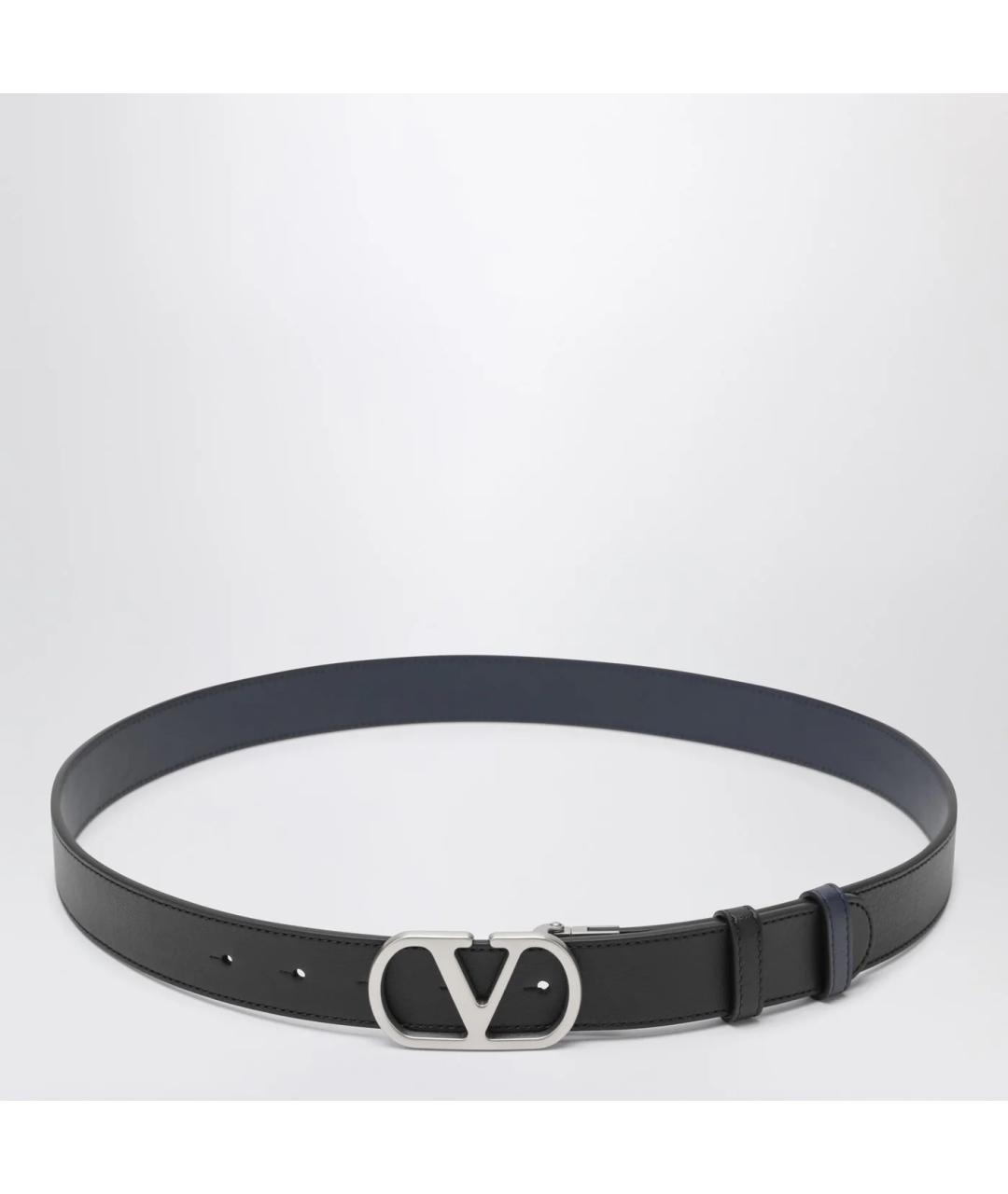 VALENTINO Черный кожаный ремень, фото 3
