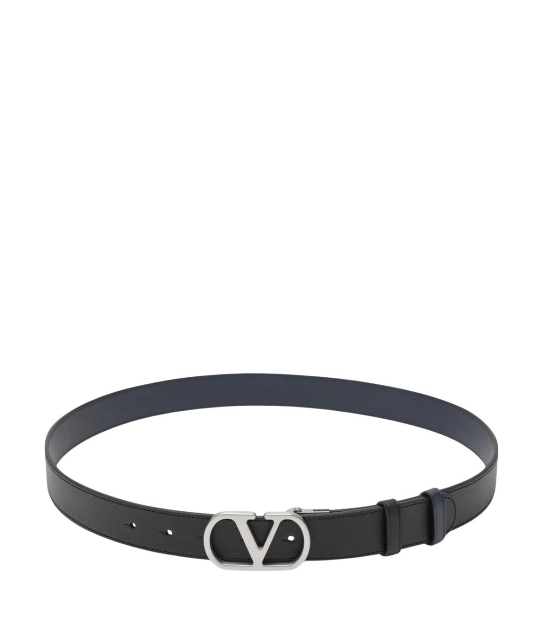 VALENTINO Черный кожаный ремень, фото 1