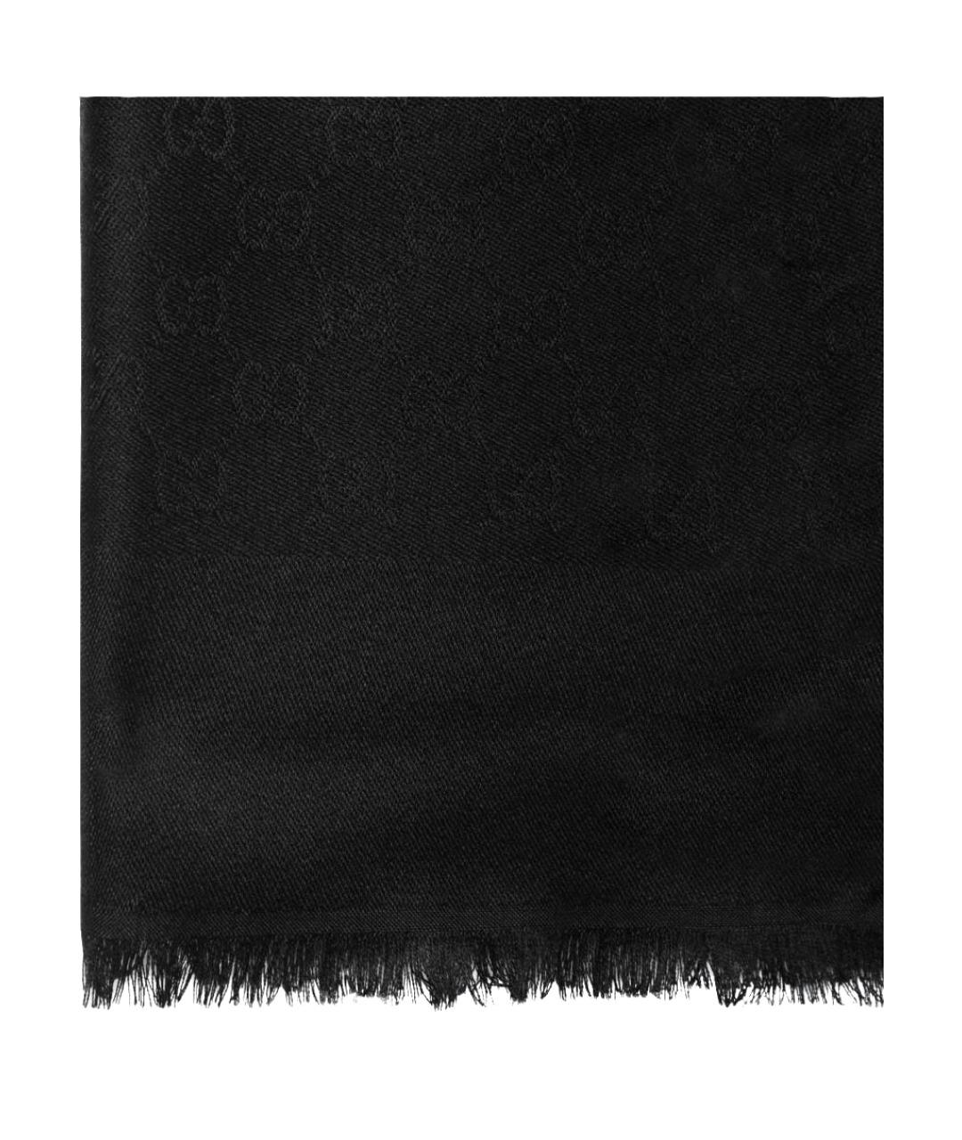 GUCCI Черный шелковый шарф, фото 2