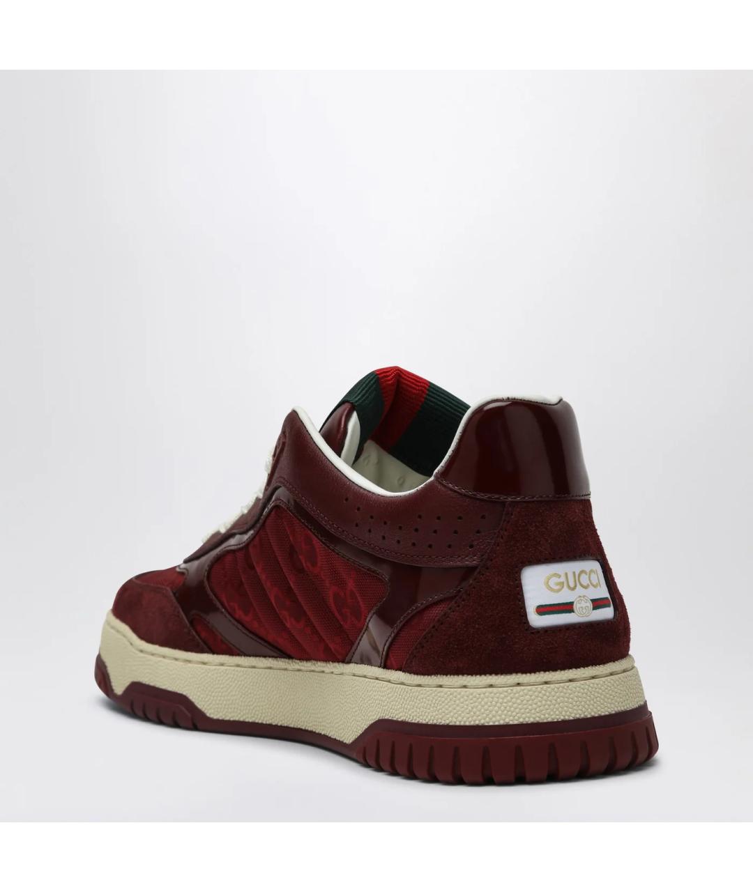 GUCCI Бордовые текстильные кроссовки, фото 2