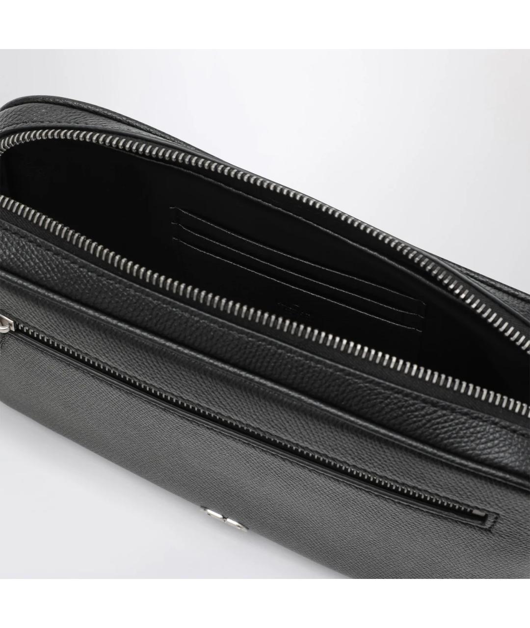 VALENTINO Черная кожаная барсетка, фото 2