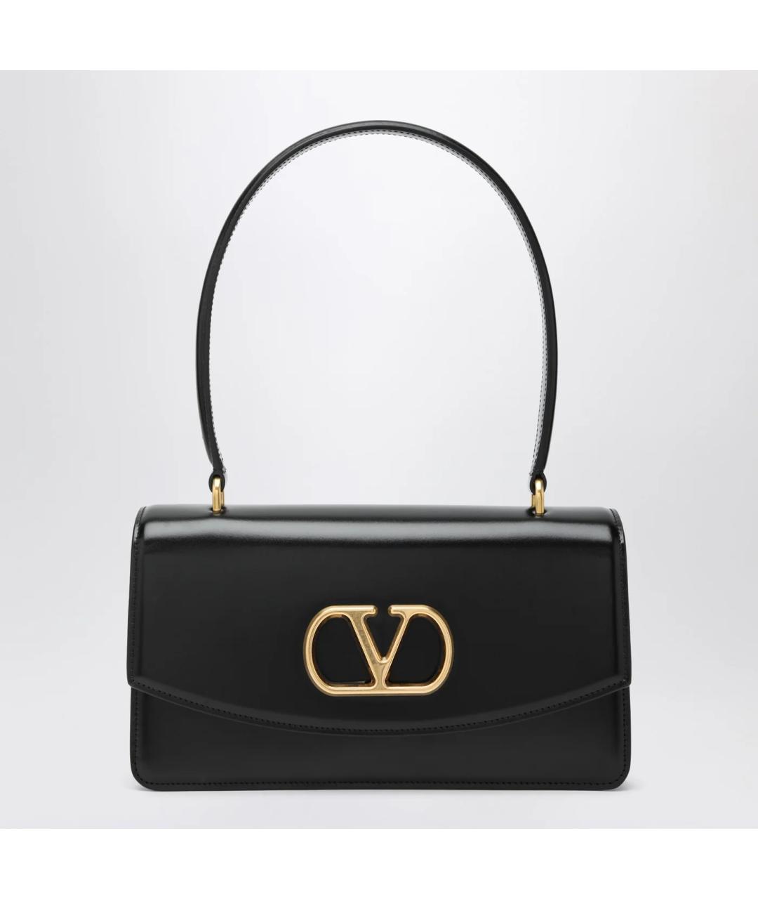 VALENTINO Черная кожаная сумка через плечо, фото 3