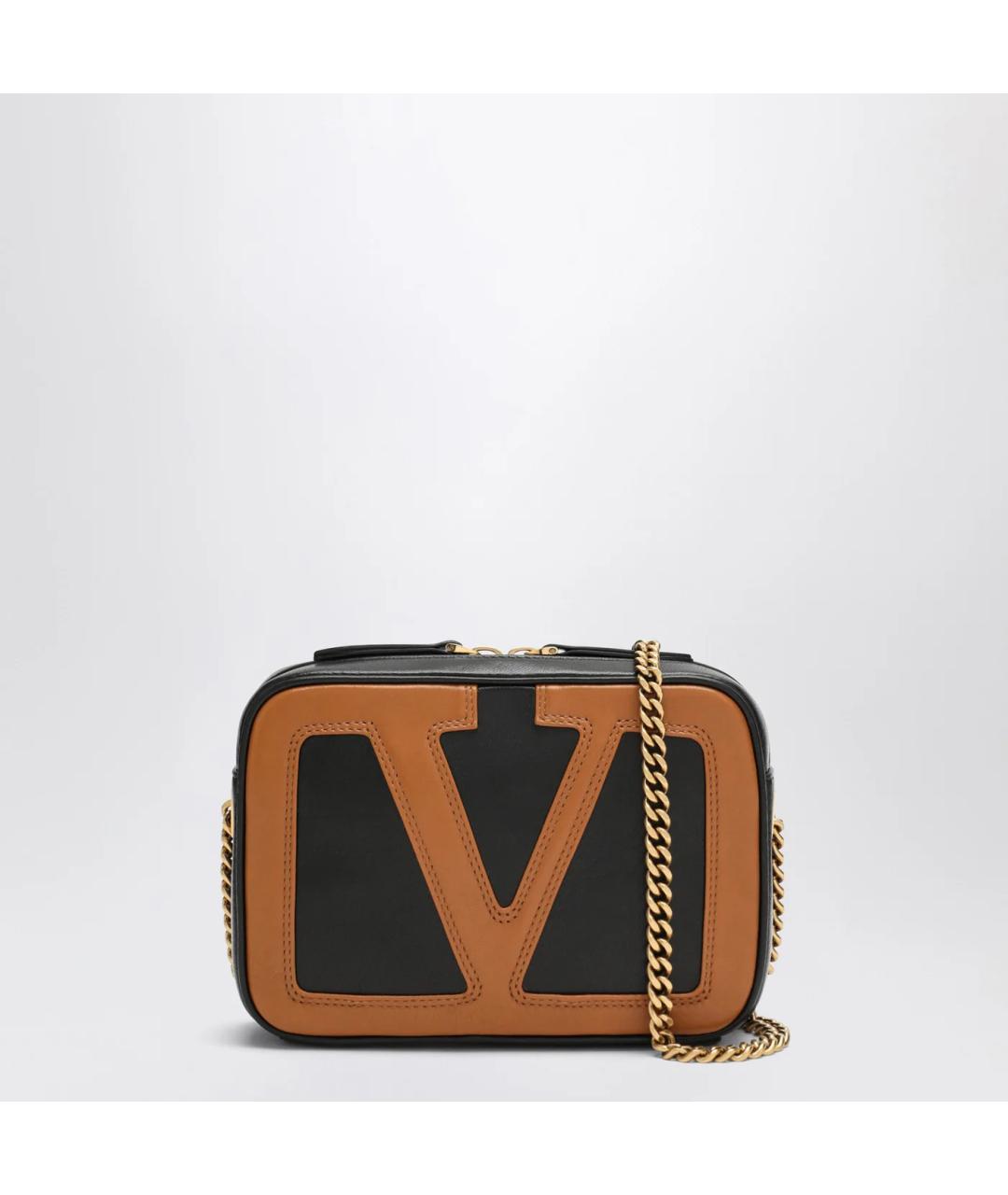 VALENTINO Черная кожаная сумка через плечо, фото 3