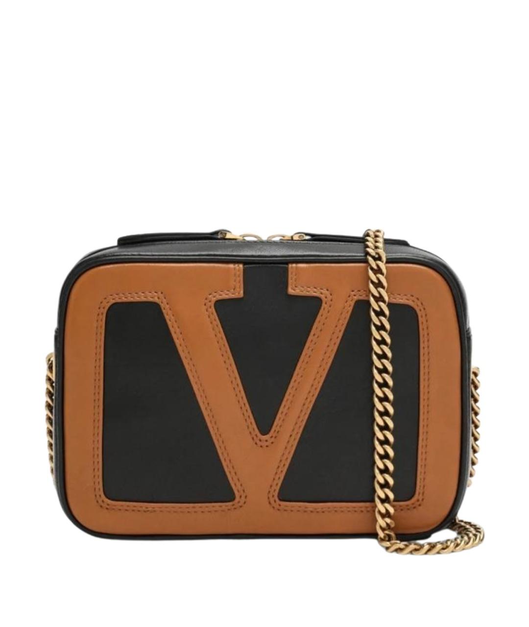 VALENTINO Черная кожаная сумка через плечо, фото 1