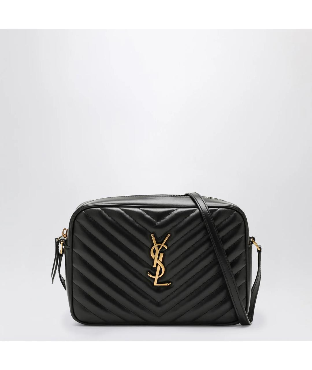 SAINT LAURENT Черная кожаная сумка через плечо, фото 3