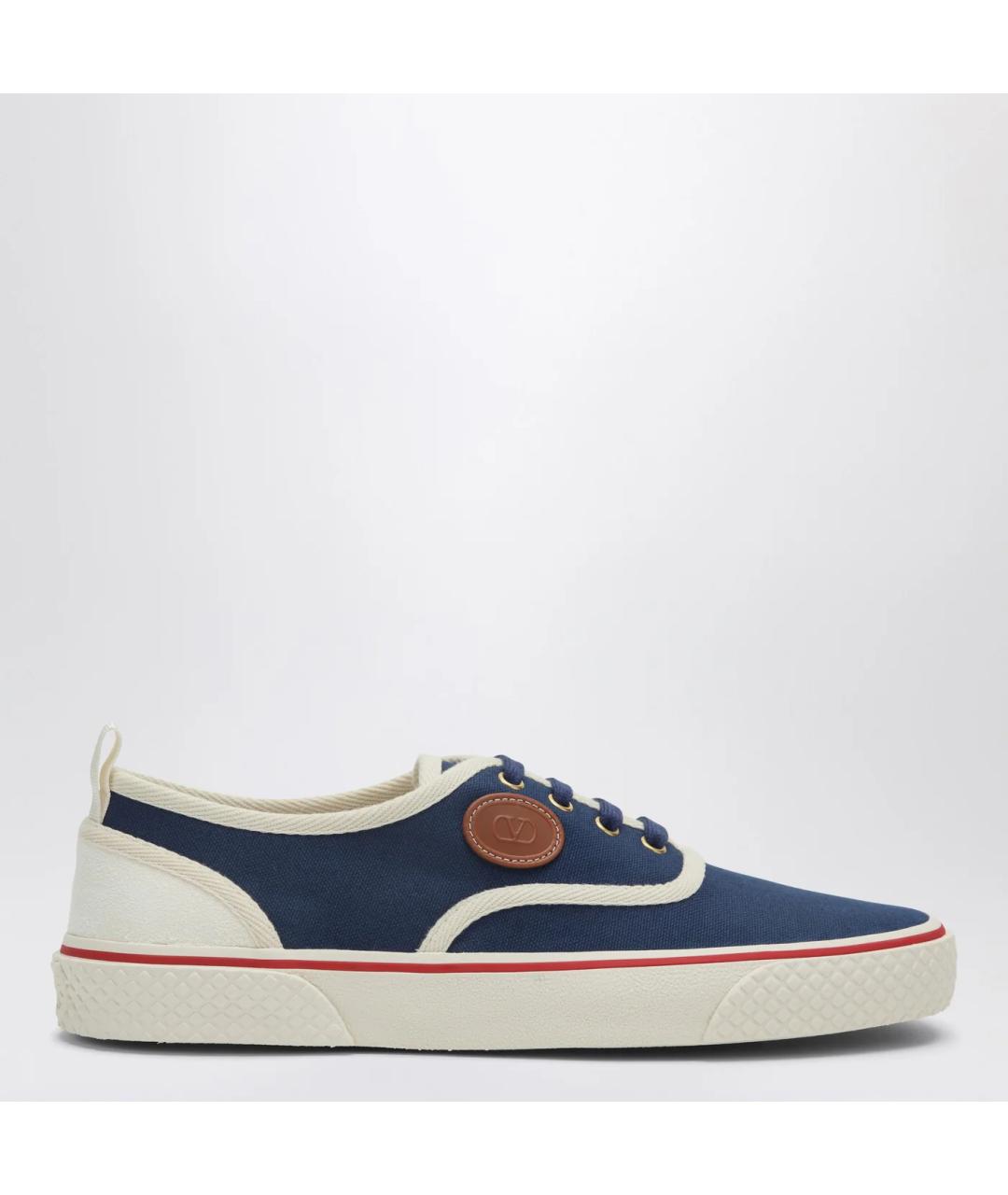 VALENTINO Голубые текстильные низкие кроссовки / кеды, фото 3