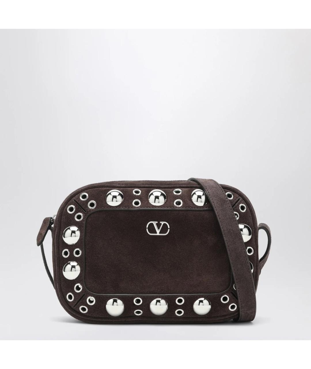 VALENTINO Коричневая замшевая сумка через плечо, фото 3
