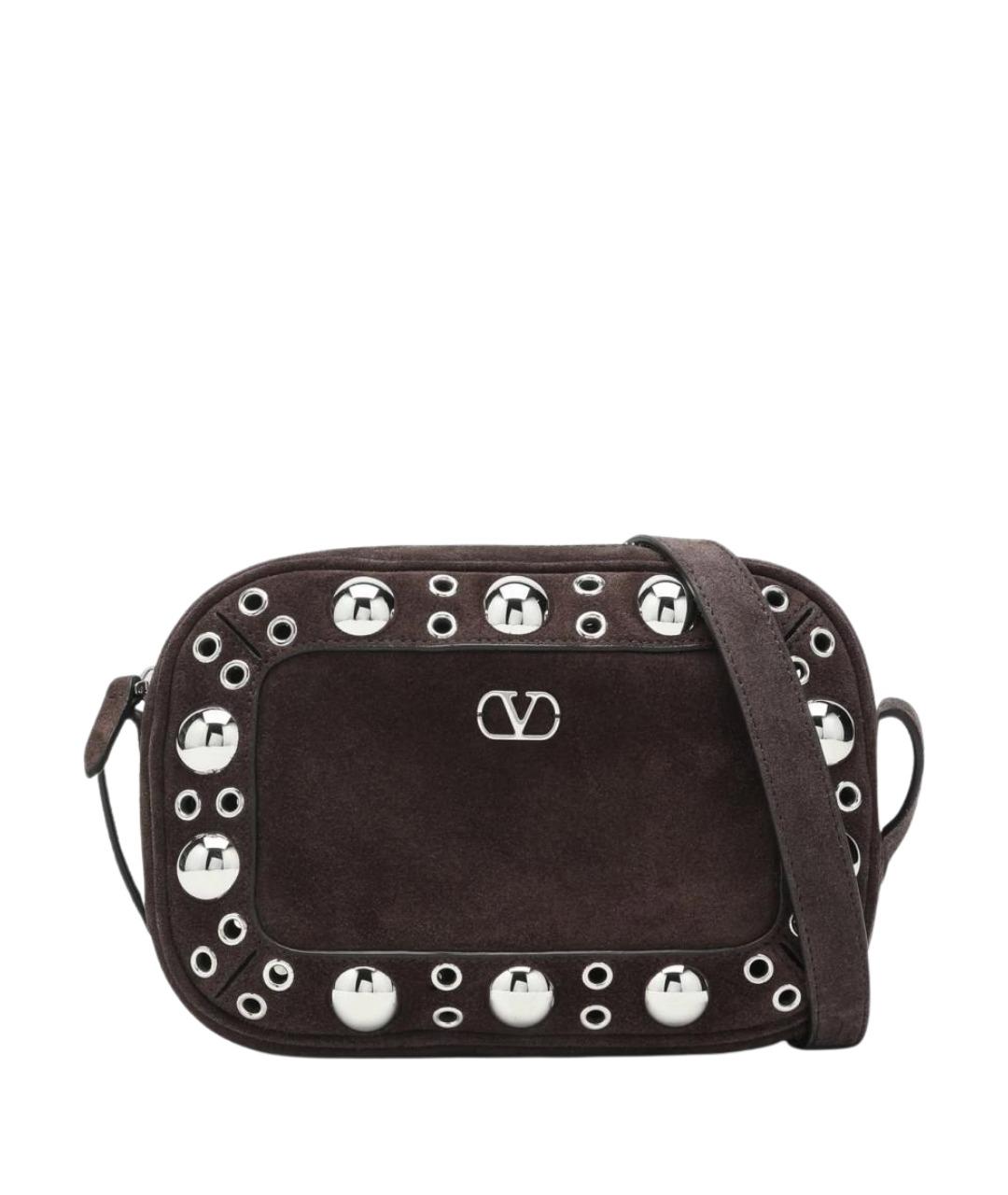 VALENTINO Коричневая замшевая сумка через плечо, фото 1