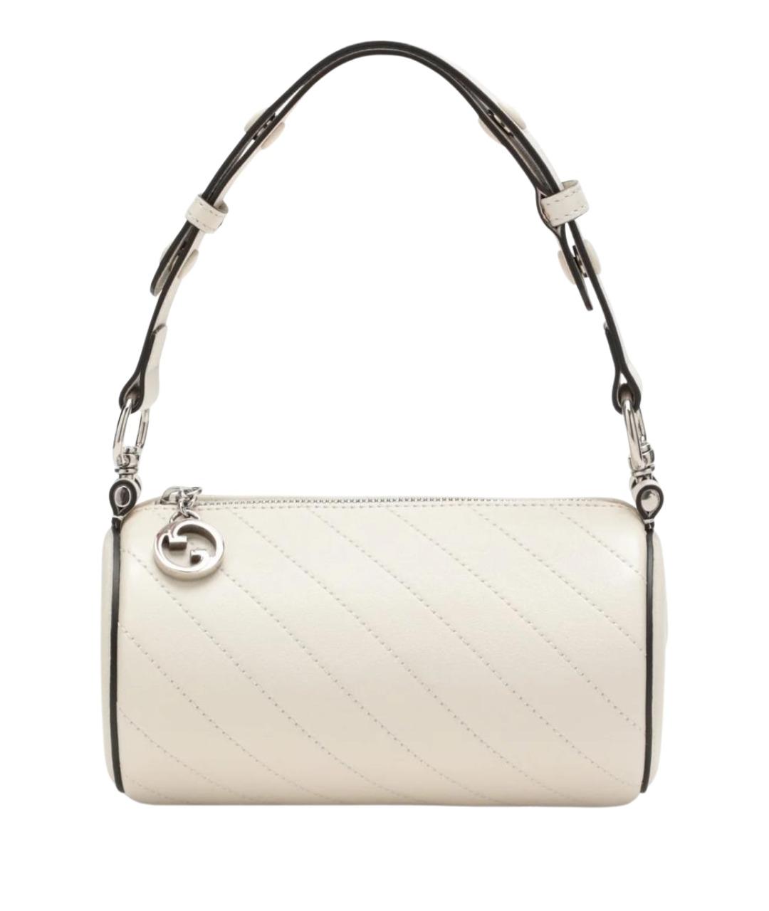 GUCCI Белая кожаная сумка с короткими ручками, фото 1