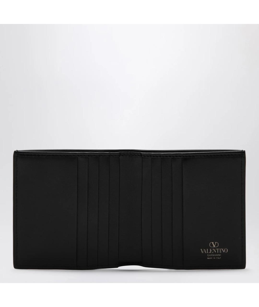 VALENTINO Черный кожаный кошелек, фото 2