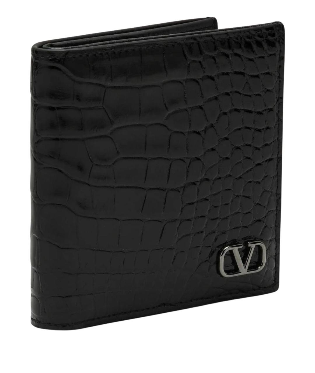 VALENTINO Черный кожаный кошелек, фото 1