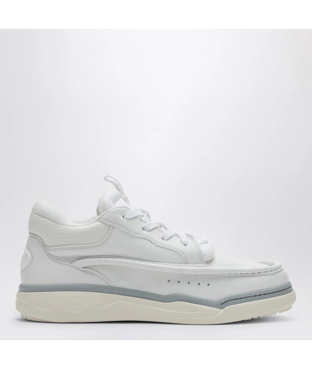 VALENTINO Белые кожаные низкие кроссовки / кеды, фото 3