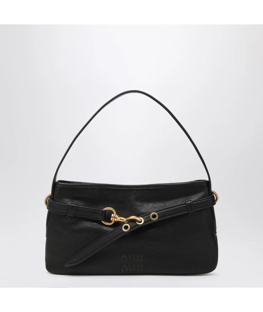 MIU MIU Черная кожаная сумка через плечо, фото 3