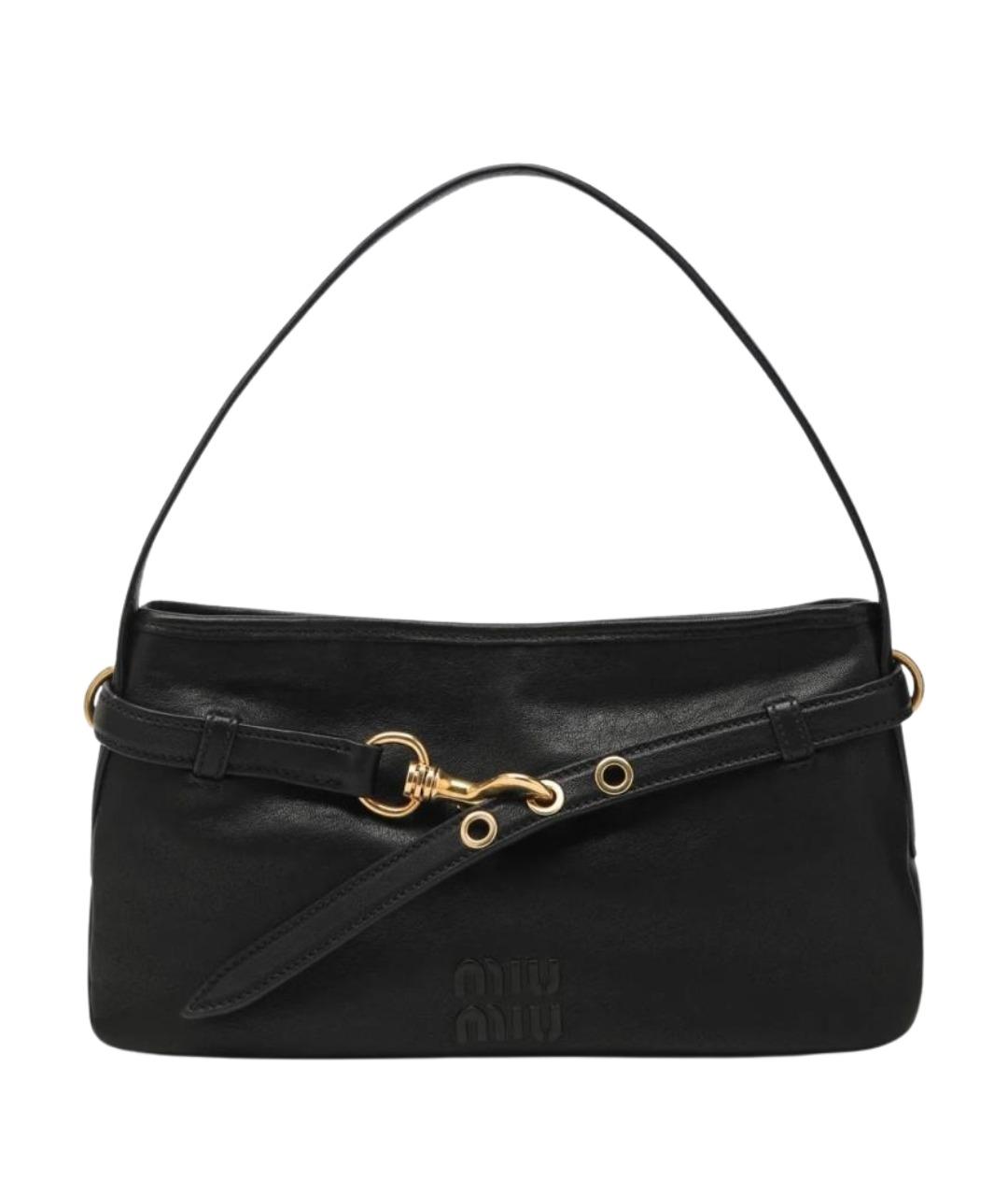 MIU MIU Черная кожаная сумка через плечо, фото 1