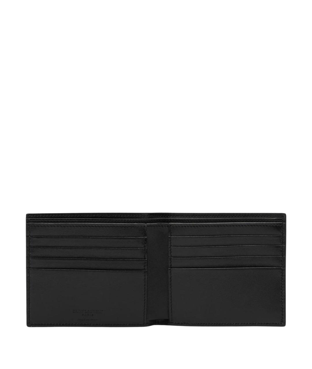 SAINT LAURENT Черный кожаный кошелек, фото 2