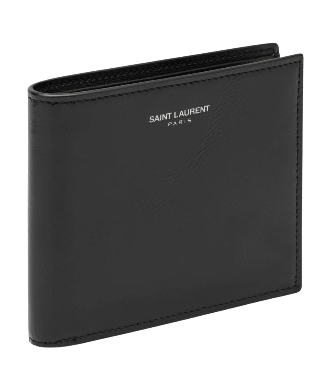 SAINT LAURENT Черный кожаный кошелек, фото 1