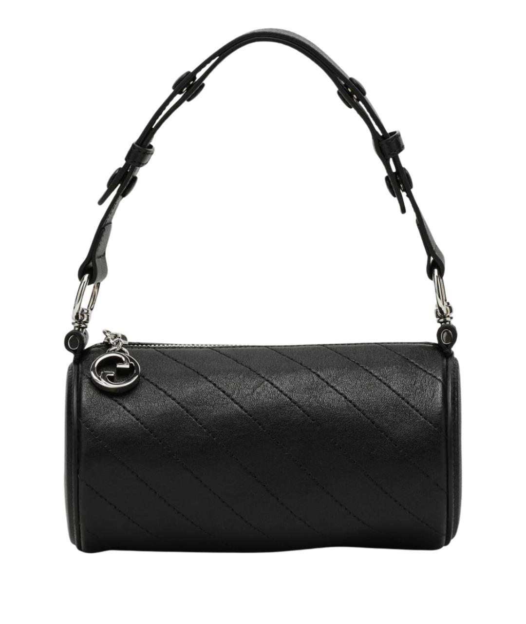 GUCCI Черная кожаная сумка с короткими ручками, фото 1