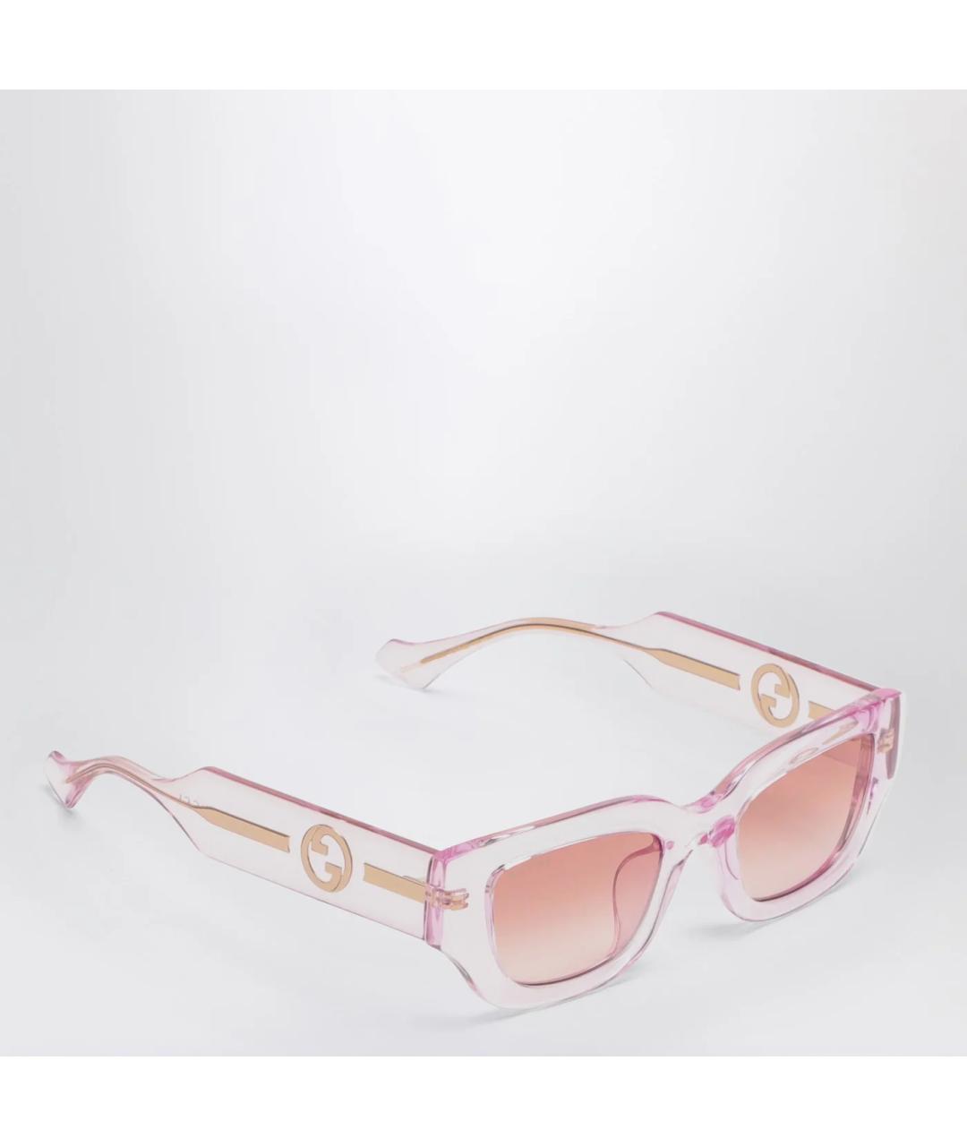 GUCCI Розовые пластиковые солнцезащитные очки, фото 2
