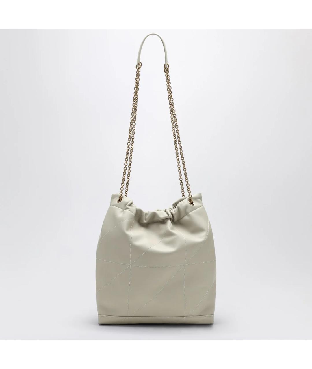 SAINT LAURENT Бежевая кожаная сумка через плечо, фото 2