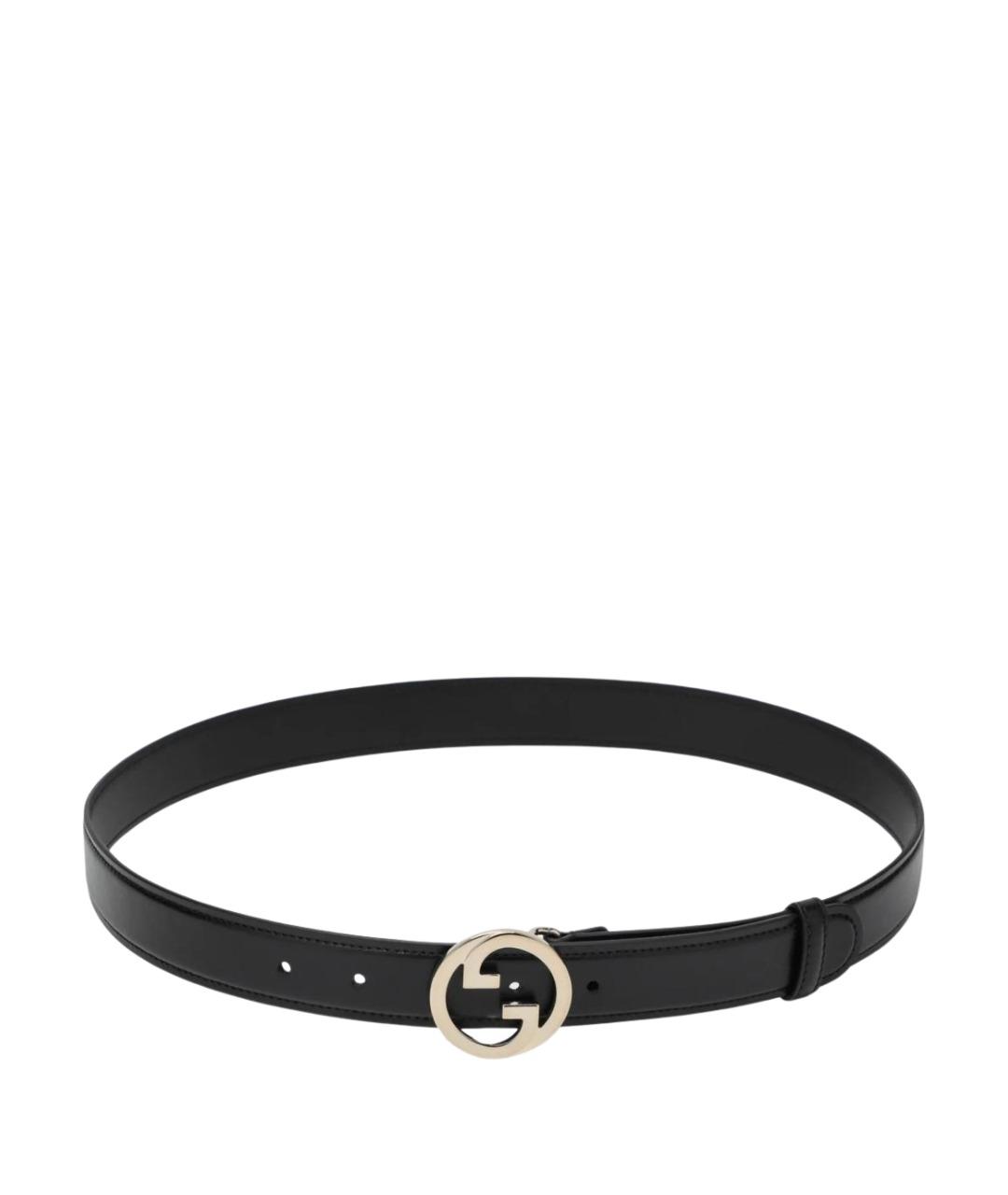 GUCCI Черный кожаный ремень, фото 1