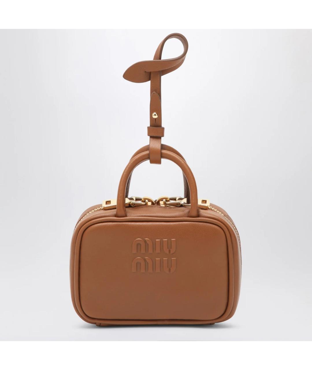 MIU MIU Коричневый брелок, фото 3
