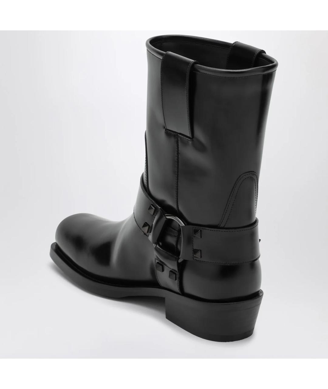 VALENTINO Черные кожаные ботинки, фото 2