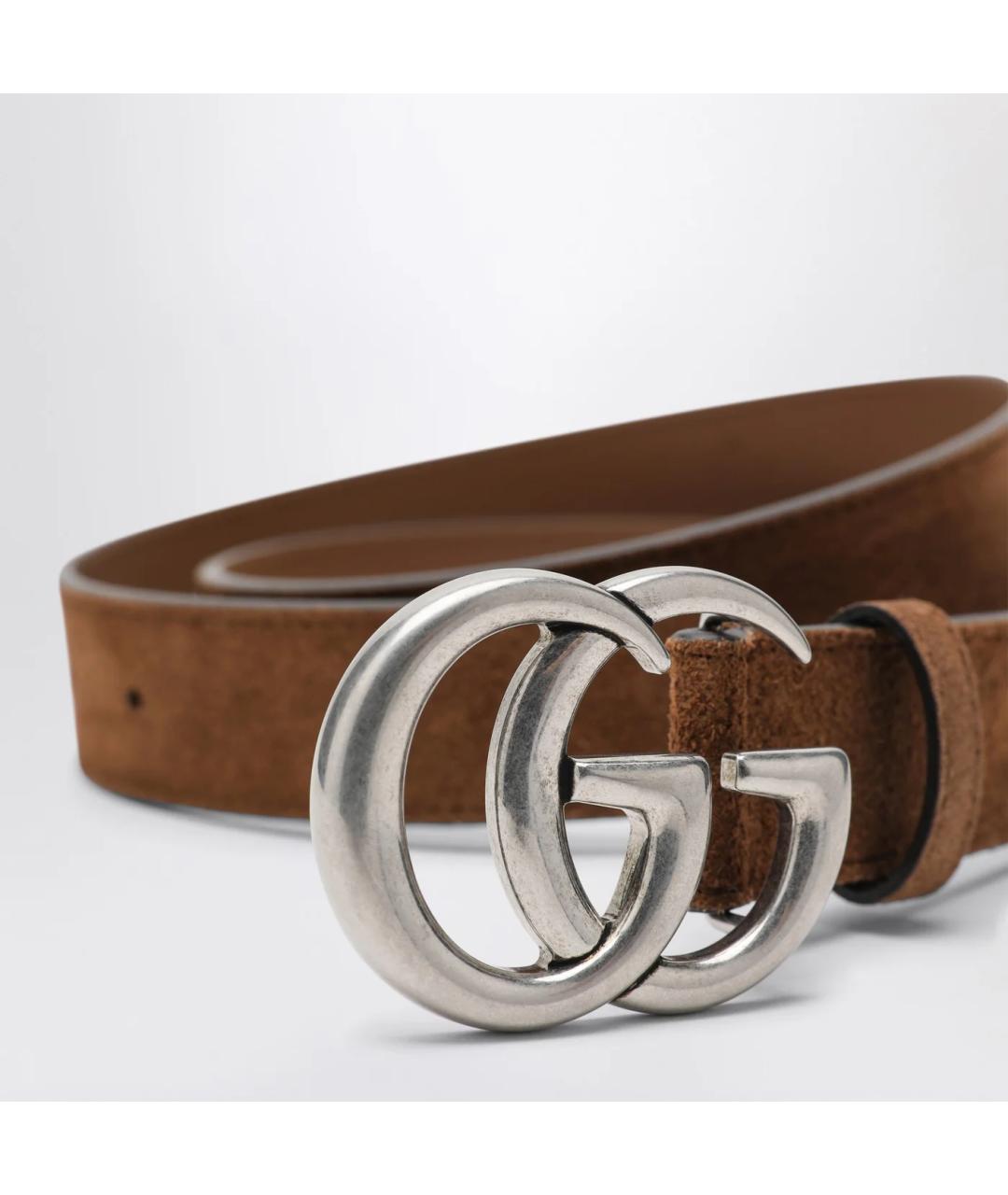 GUCCI Коричневый замшевый ремень, фото 2