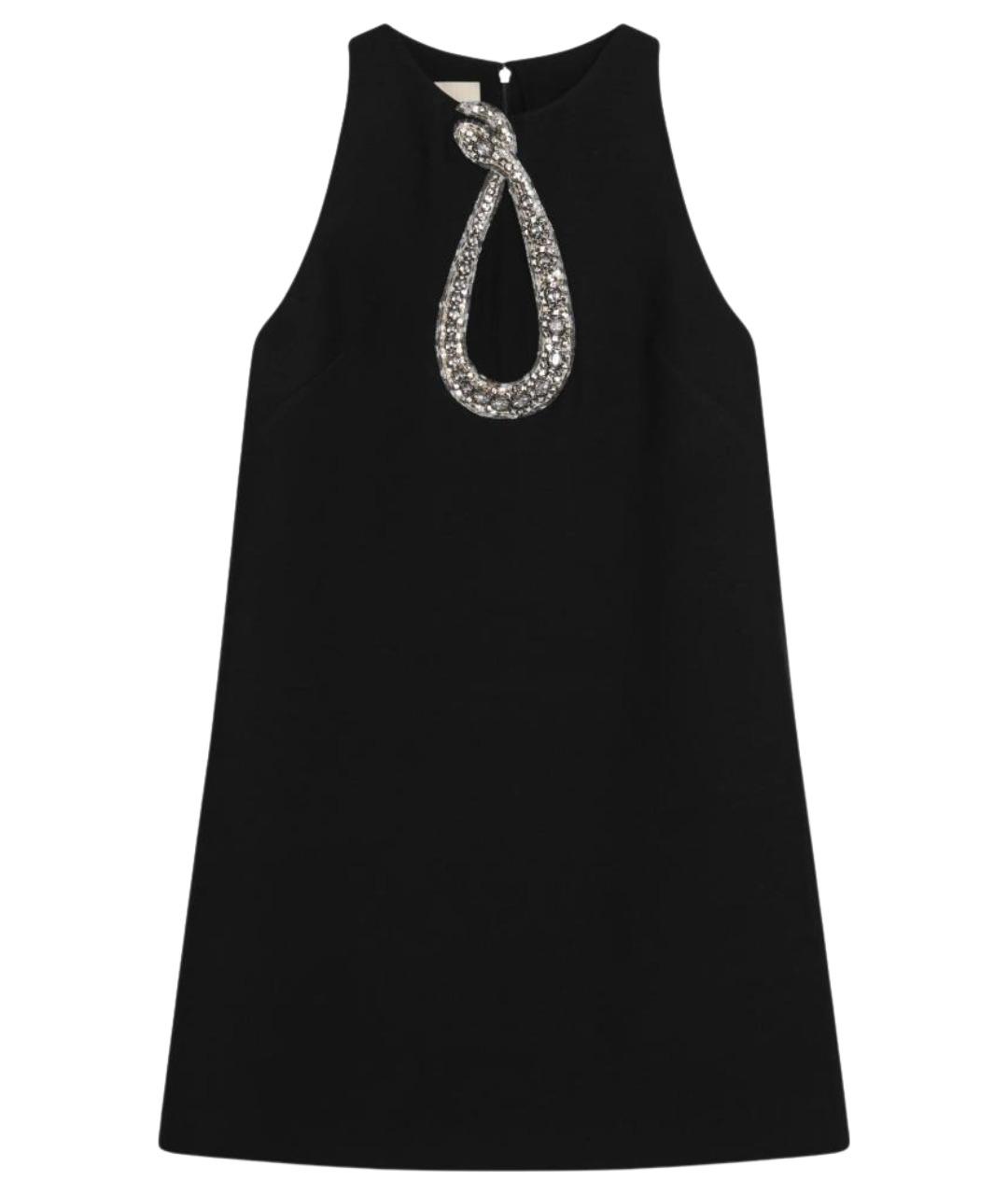 VALENTINO Черное шерстяное коктейльное платье, фото 1