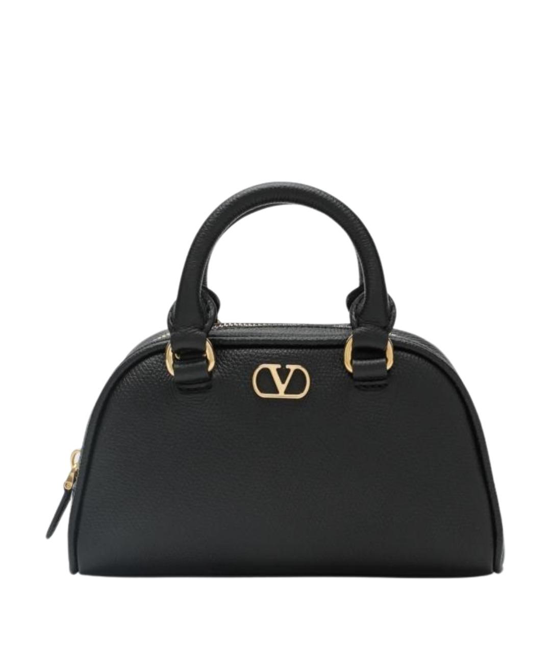 VALENTINO Черная кожаная сумка тоут, фото 1