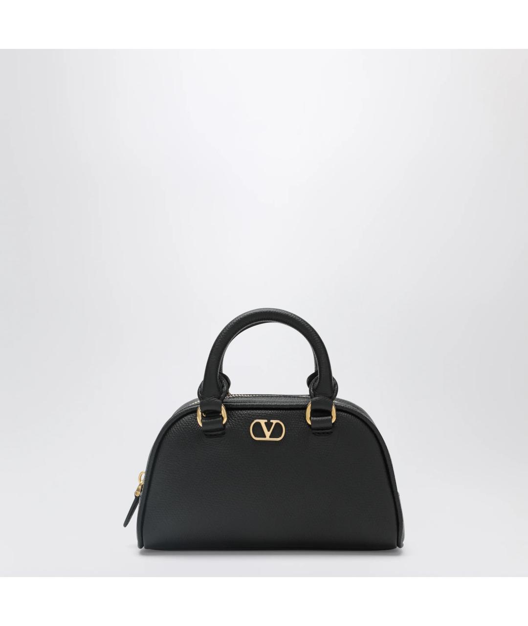 VALENTINO Черная кожаная сумка тоут, фото 3