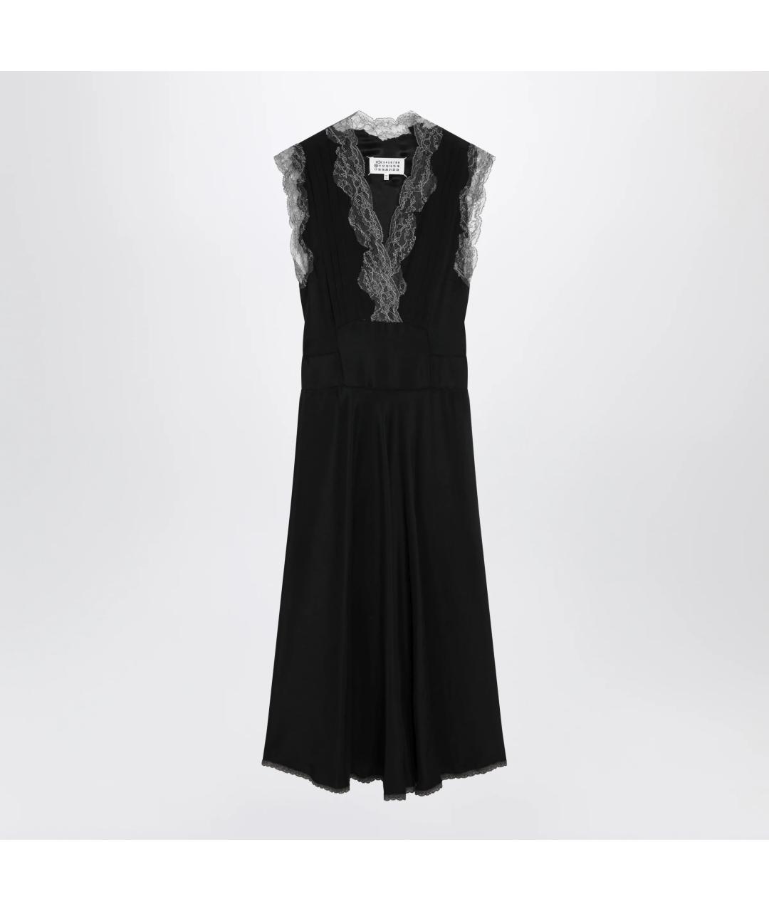 MAISON MARGIELA Черное шелковое платье, фото 3