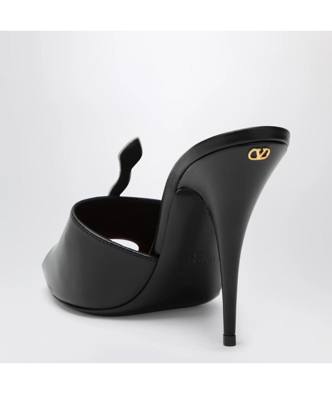VALENTINO Черные кожаные мюли, фото 2