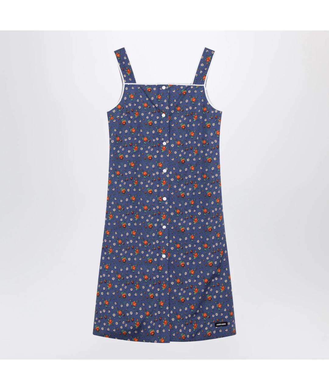 MIU MIU Синее хлопковое повседневное платье, фото 3