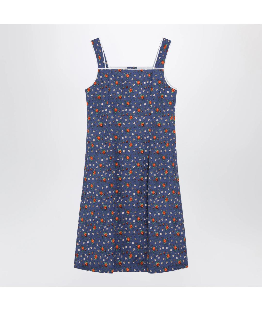 MIU MIU Синее хлопковое повседневное платье, фото 2