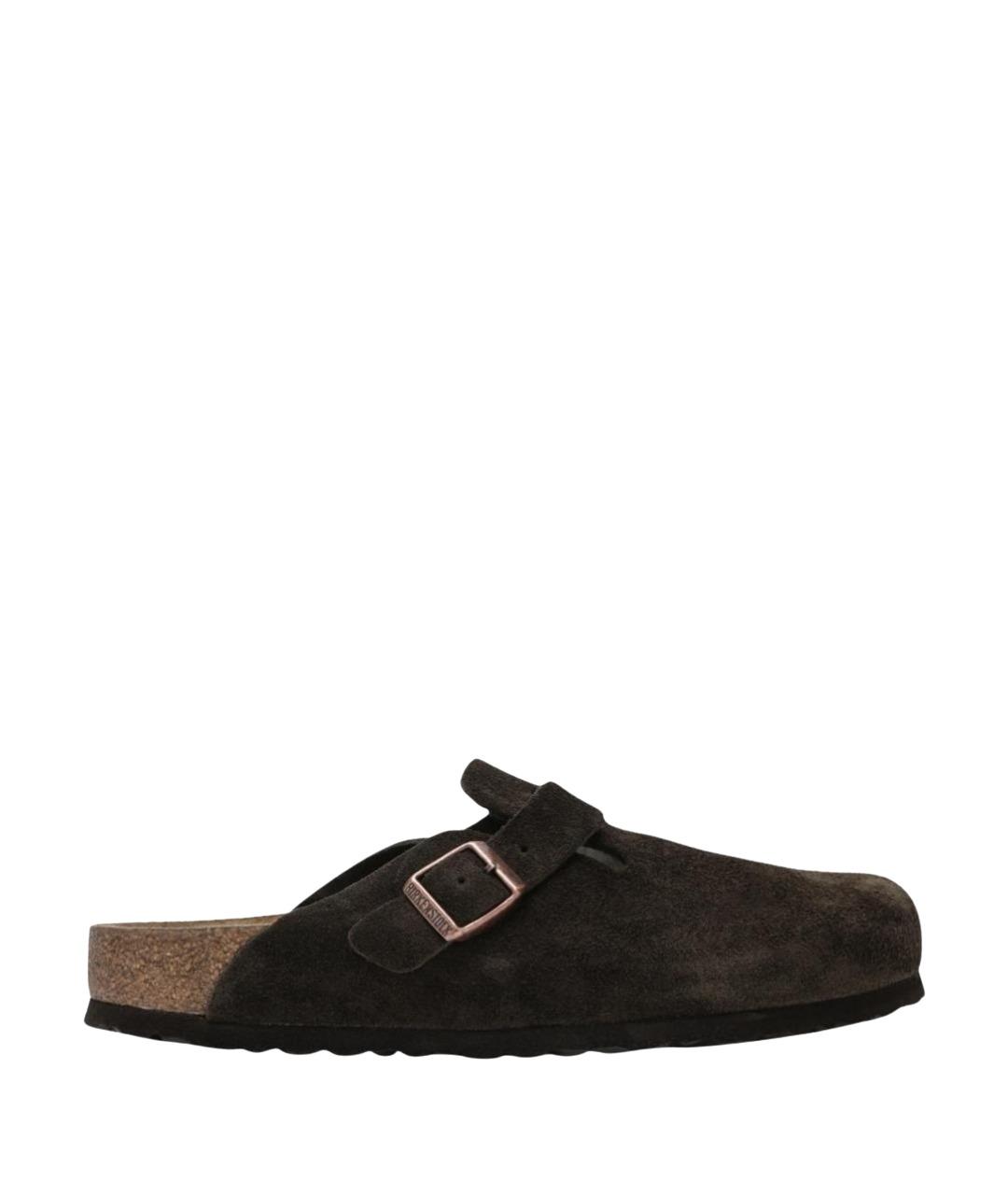 BIRKENSTOCK Коричневые замшевые сабо, фото 1