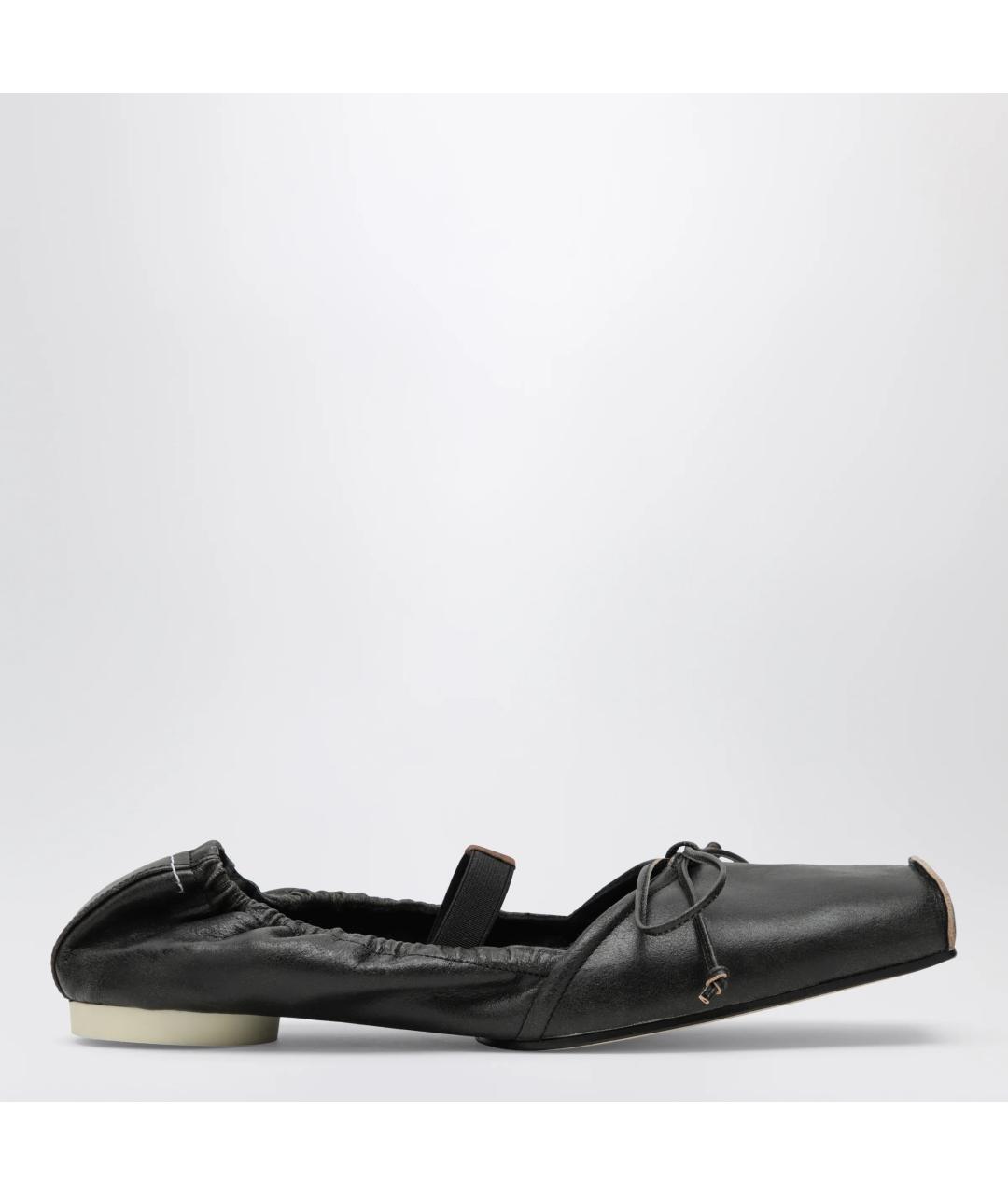 MM6 MAISON MARGIELA Черные кожаные балетки, фото 3