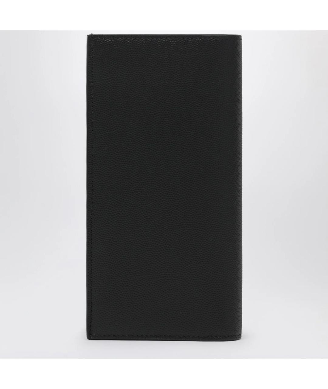 SAINT LAURENT Черный кожаный кошелек, фото 2