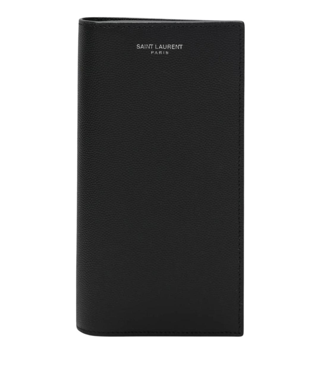 SAINT LAURENT Черный кожаный кошелек, фото 1