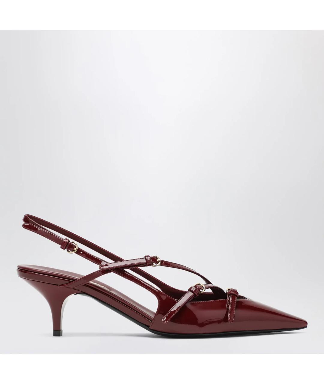 MIU MIU Красные кожаные туфли, фото 3