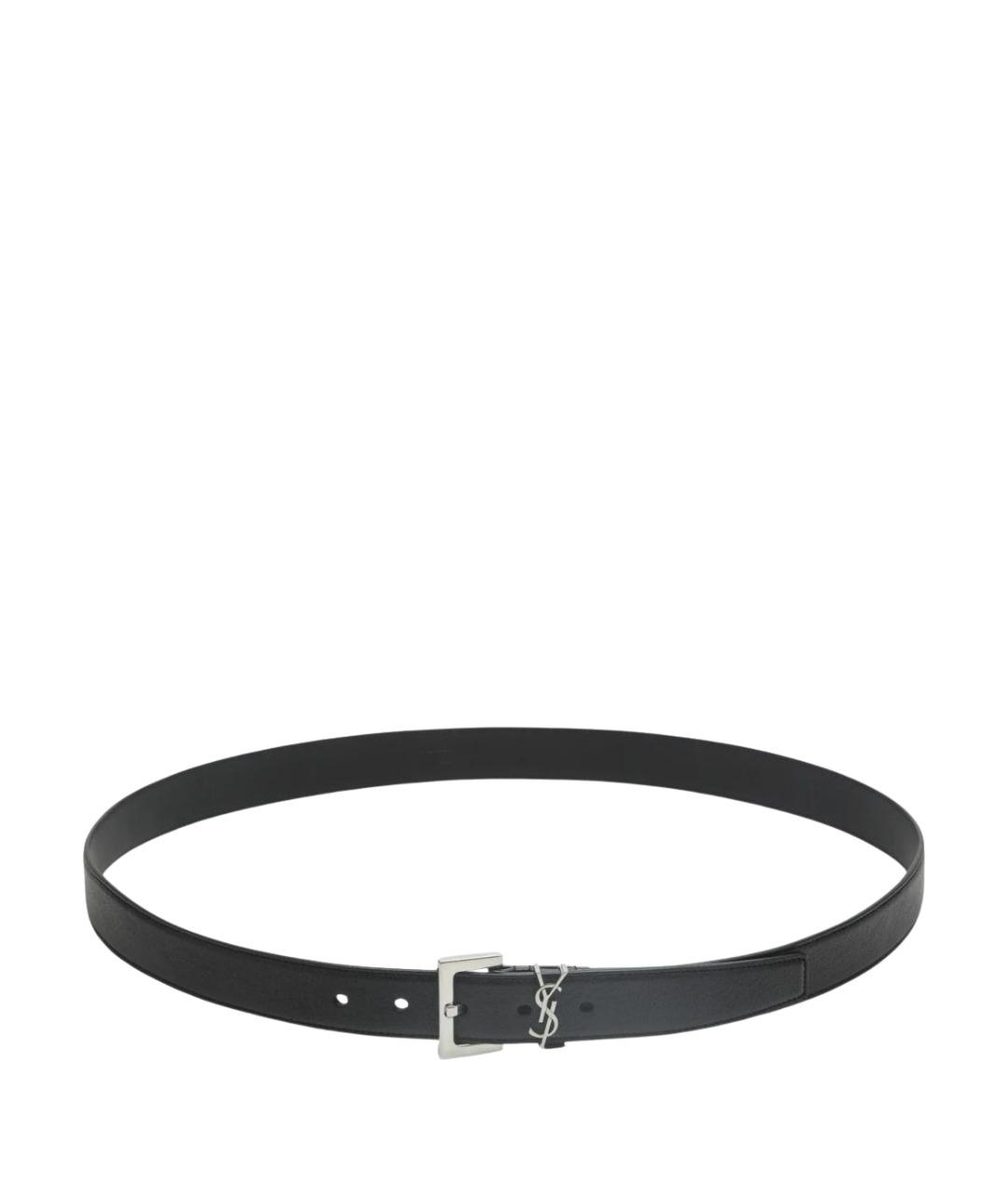 SAINT LAURENT Черный кожаный ремень, фото 1