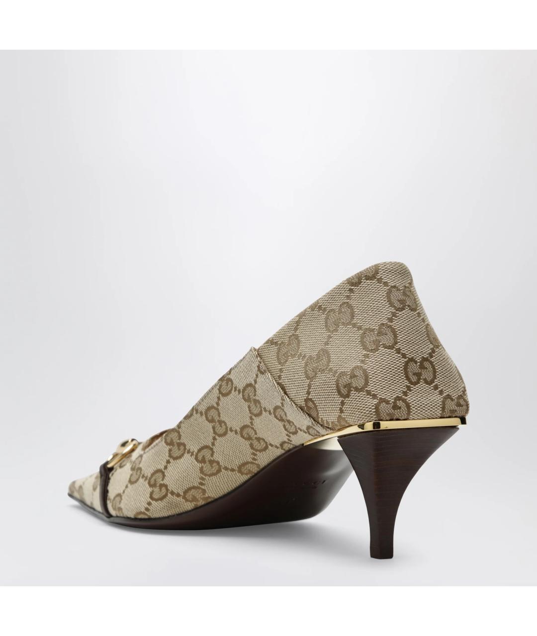 GUCCI Бежевые текстильные туфли, фото 2